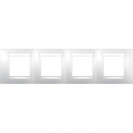 Рамка 4-я Unica Хамелеон Белый для горизонтального монтажа