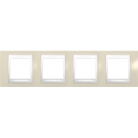 Рамка 4-я Unica Хамелеон Песчаный/Белый для горизонтального монтажа