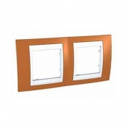 Рамка 2-я Unica Хамелеон Оранжевый/Белый для горизонтального монтажа