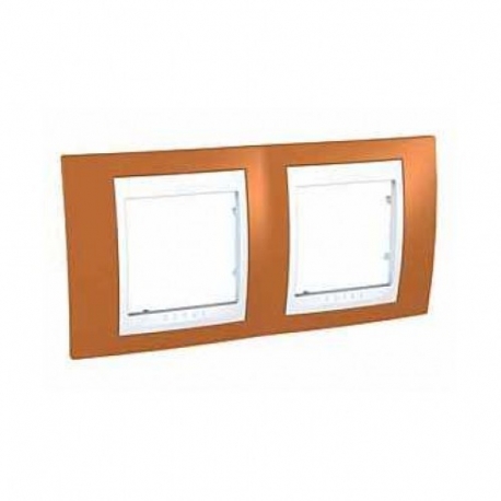 Рамка 2-я Unica Хамелеон Оранжевый/Белый для горизонтального монтажа