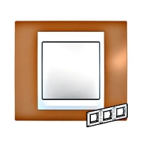 Рамка 3-я Unica Хамелеон Оранжевый/Белый для горизонтального монтажа