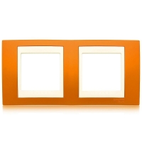 Рамка 2-я Unica Хамелеон Оранжевый/Бежевый для горизонтального монтажа