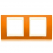 Рамка 2-я Unica Хамелеон Оранжевый/Бежевый для горизонтального монтажа