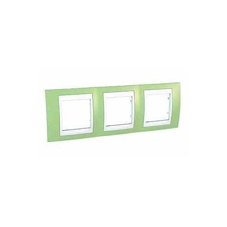 Рамка 3-я Unica Хамелеон Зеленое яблоко/Белый для горизонтального монтажа