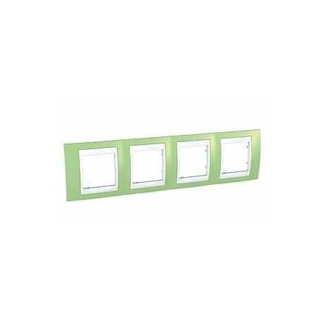 Рамка 4-я Unica Хамелеон Зеленое яблоко/Белый для горизонтального монтажа