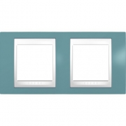 Рамка 2-я Unica Хамелеон Синий/Белый для горизонтального монтажа