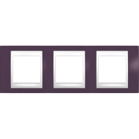 Рамка 3-я Unica Хамелеон Гранат/Белый для горизонтального монтажа