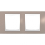Рамка 2-я Unica Хамелеон Коричневый/Белый для горизонтального монтажа