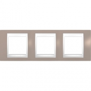 Рамка 3-я Unica Хамелеон Коричневый/Белый для горизонтального монтажа