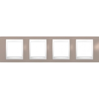 Рамка 4-я Unica Хамелеон Коричневый/Белый для горизонтального монтажа