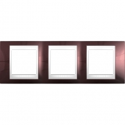 Рамка 3-я Unica Хамелеон Терракотовый/Белый для горизонтального монтажа