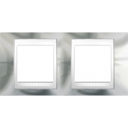 Рамка 2-я Unica Хамелеон Серебро/Белый для горизонтального монтажа