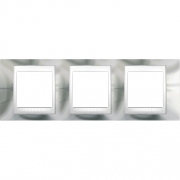 Рамка 3-я Unica Хамелеон Серебро/Белый для горизонтального монтажа
