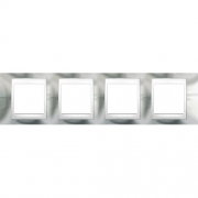 Рамка 4-я Unica Хамелеон Серебро/Белый для горизонтального монтажа