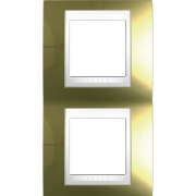 Рамка 2-я Unica Хамелеон Золото/Белый для вертикального монтажа
