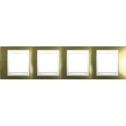Рамка 4-я Unica Хамелеон Золото/Белый для горизонтального монтажа
