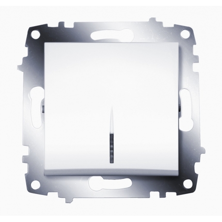 Выключатель одноклавишный ABB Cosmo с подсветкой (Белый)