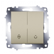 Переключатель + Выключатель кнопочный ABB Cosmo (Титаниум)
