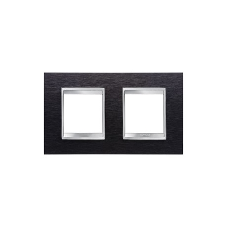 Gewiss LUX INT. РАМКА 2+2 ГОРИЗОНТ. МОДУЛЯ, ЧЕРНЫЙ АЛЮМИНИЙ