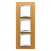 Gewiss LUX INT. РАМКА 2+ 2+2 ВЕРТ. МОДУЛЯ, СТЕКЛО, ОХРА