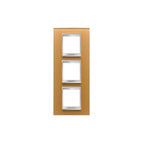 Gewiss LUX INT. РАМКА 2+ 2+2 ВЕРТ. МОДУЛЯ, СТЕКЛО, ОХРА