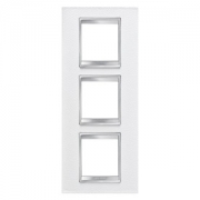 Gewiss LUX INT. РАМКА 2+ 2+2 ВЕРТ. МОДУЛЯ, КОЖА, БЕЛЫЙ