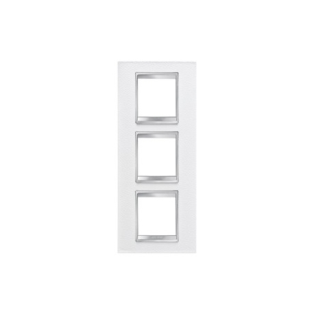Gewiss LUX INT. РАМКА 2+ 2+2 ВЕРТ. МОДУЛЯ, КОЖА, БЕЛЫЙ
