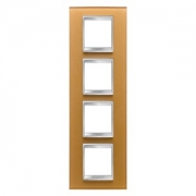Gewiss LUX INT. РАМКА 2+2+ 2+2 ВЕРТ. МОДУЛЯ, СТЕКЛО, ОХРА