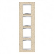 Gewiss LUX INT. РАМКА 2+2+ 2+2 ВЕРТ. МОДУЛЯ, ТЕХНОКАМЕНЬ, ПЕСОК