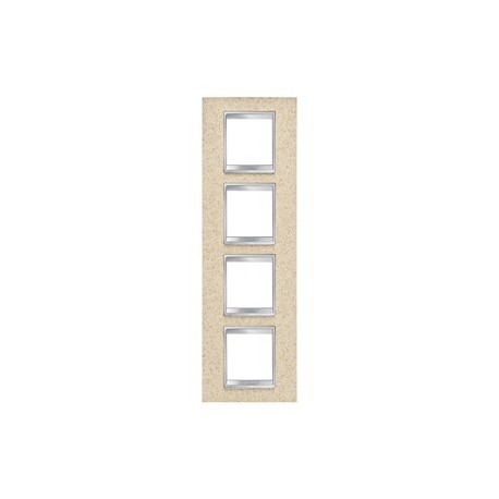Gewiss LUX INT. РАМКА 2+2+ 2+2 ВЕРТ. МОДУЛЯ, ТЕХНОКАМЕНЬ, ПЕСОК