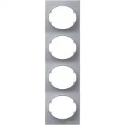 Рамка четырехместная вертикальная ABB Tacto (серебристый)