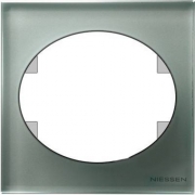 Рамка одноместная ABB Tacto (серебрянное стекло)