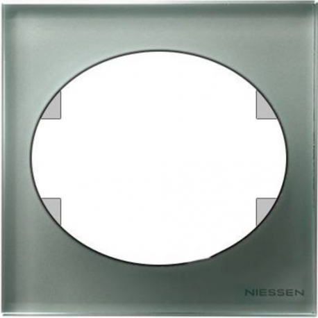 Рамка одноместная ABB Tacto (серебрянное стекло)