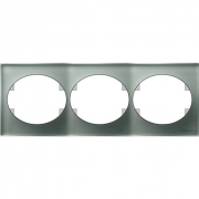 Рамка трехместная горизонтальная ABB Tacto (серебрянное стекло)