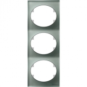 Рамка трехместная вертикальная ABB Tacto (серебрянное стекло)