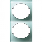 Рамка двухместная горизонтальная ABB Tacto (стекло лазурь )