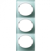 Рамка трехместная горизонтальная ABB Tacto (стекло лазурь )