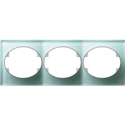 Рамка трехместная вертикальная ABB Tacto (стекло лазурь )
