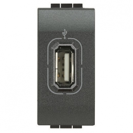 USB розетка 5B 750 мА для зарядки, 230 В, Axolute антрацит 1 модуль