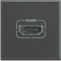 Разъем HDMI, винтовое подключение кабеля, Axolute антрацит 2 модуля