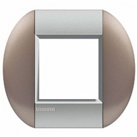 Рамка LivingLight, бронзовый, форма элипс, итальянский стандарт, 2 модуля