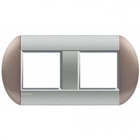 Рамка LivingLight, бронзовый, форма элипс, немецкий стандарт, 2+2 модуля (2-х местная)