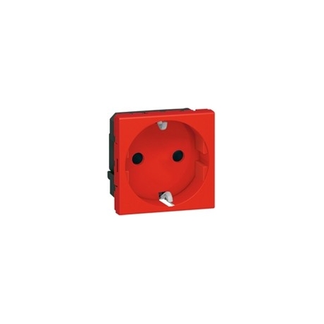 Розетка электрическая, специальная, с механической блокировкой, Legrand Mosaic (Красный)