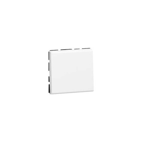 Выключатель кнопочный 2-модульный, Legrand Mosaic, 6А (белый)