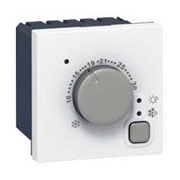 Электронный термостат, от 5 до 30 градусов, 2-модульный, Легранд Мозаик (белый)