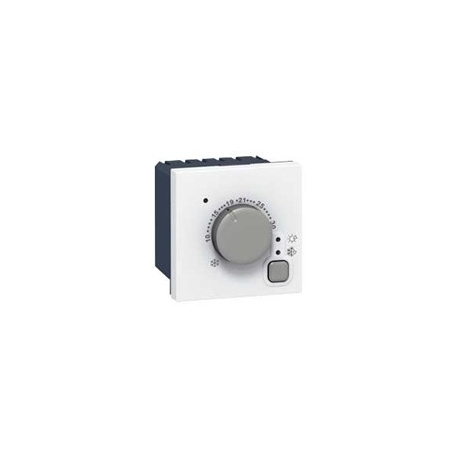 Электронный термостат, от 5 до 30 градусов, 2-модульный, Легранд Мозаик (белый)