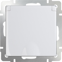 Розетка с заземлением и шторками белая Werkel a028830 WL01-SKGS-01-IP44