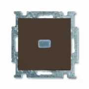 Выключатель одноклавишный с подсветкой ABB Basic 55, шато-черный