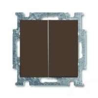 Переключатель двухклавишный ABB Basic 55, шато-черный