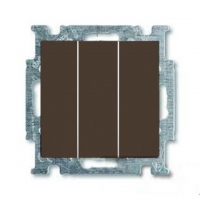 Выключатель трехклавишный ABB Basic 55, шато-черный